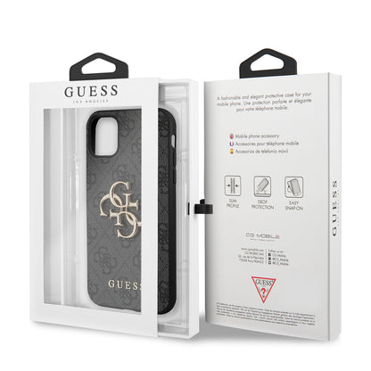 Husa pentru Apple iPhone 11, Guess, 4G Metal Logo, Gri