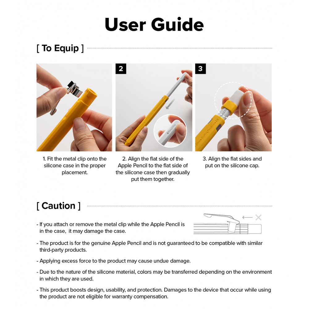 Husa Ringke Drafting pentru Apple Pencil Pro / Pencil (Generatie 2), Alba