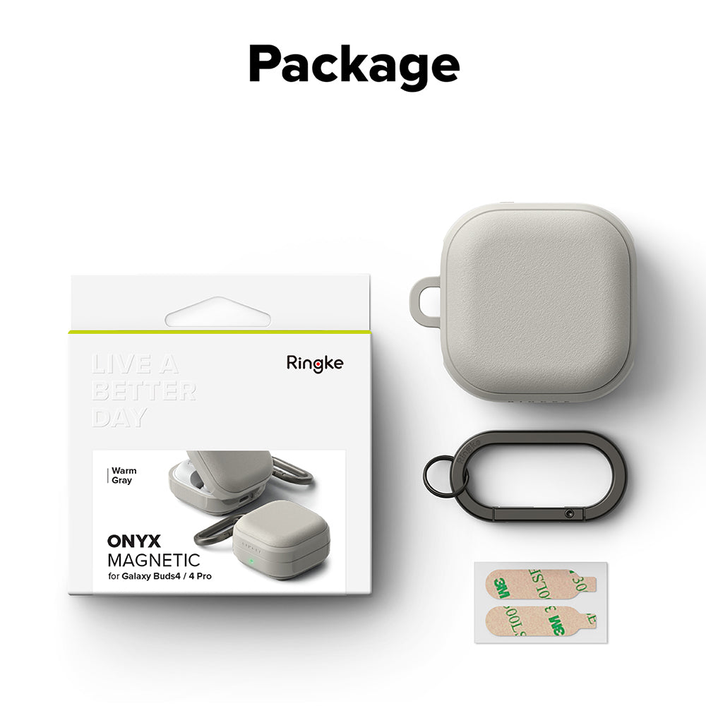 Husa Ringke Onyx Magnetic pentru Samsung Galaxy Buds4 Pro, Gri