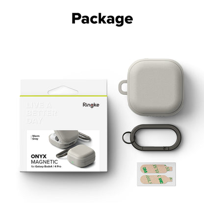 Husa Ringke Onyx Magnetic pentru Samsung Galaxy Buds4 Pro, Gri
