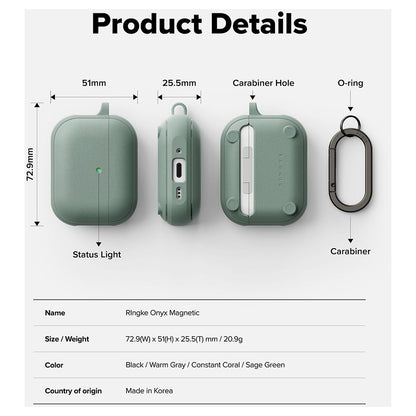 Husa Ringke Onyx pentru Apple AirPods 3, Verde