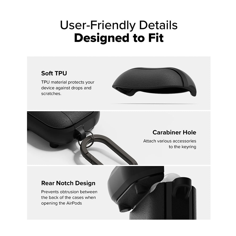 Husa Ringke Onyx Magnetic pentru Apple AirPods 4, Gri