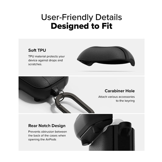 Husa Ringke Onyx Magnetic pentru Apple AirPods 4, Gri