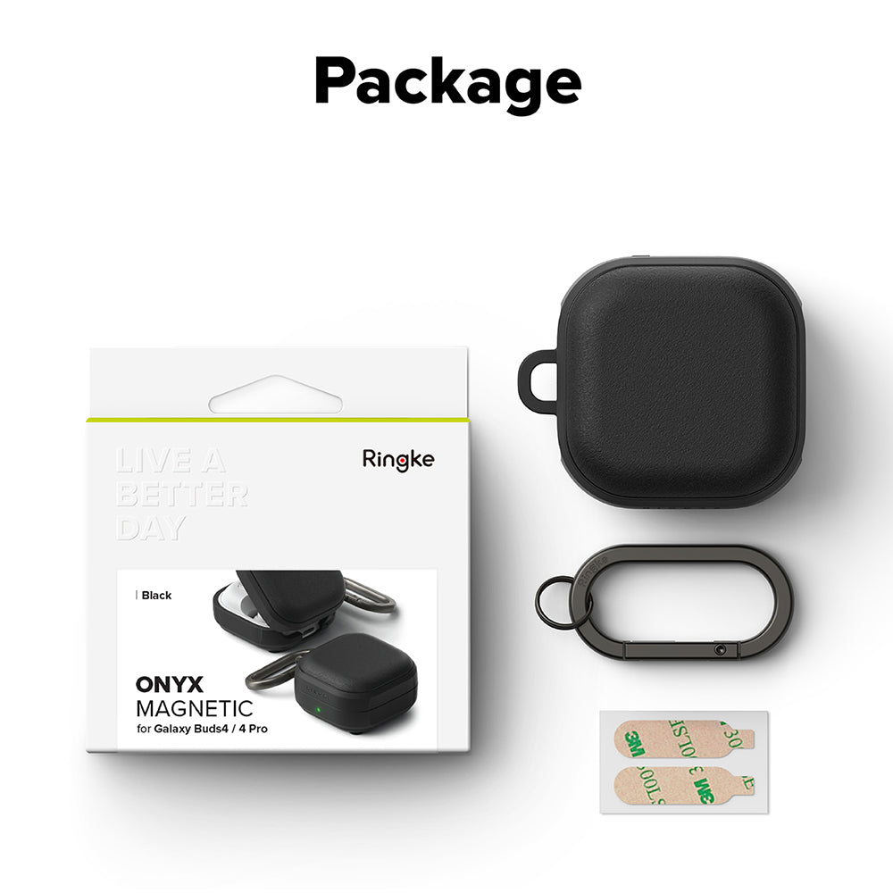 Husa Ringke Onyx Magnetic pentru Samsung Galaxy Buds4 / Buds4 Pro, Neagra