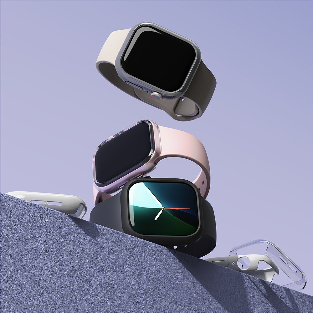 Husa Ringke Slim pentru Apple Watch Series 10 / 11 46mm, Set 2 bucati, Neagra Mata / Transparenta