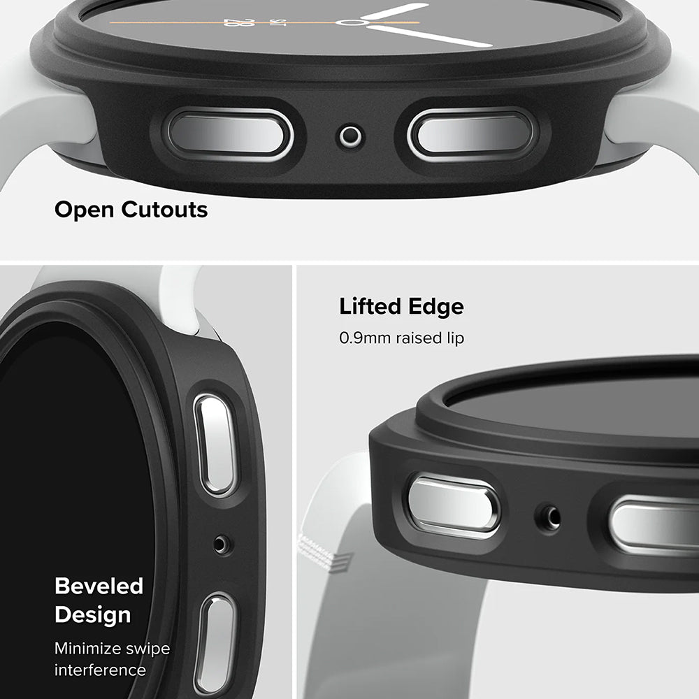 Husa Ringke Slim pentru Samsung Galaxy Watch8 40mm, Set 2 bucati, Neagra Mata