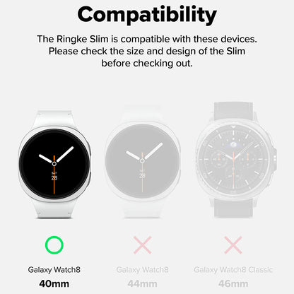 Husa Ringke Slim pentru Samsung Galaxy Watch8 40mm, Set 2 bucati, Neagra Mata