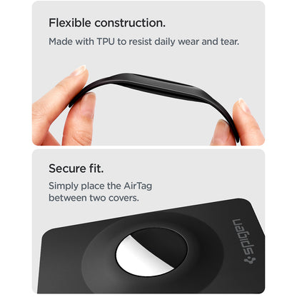 Husa Spigen Air Fit 2 pentru Apple AirTag, Set 2 bucati, Neagra ACS11199