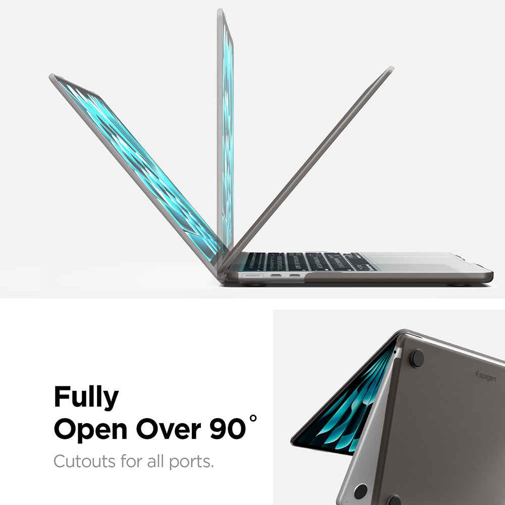 Husa Spigen Airskin pentru Apple MacBook Air 13inch (2026) / (2025) / (2024) / (2022), Neagra Satinata ACS11531