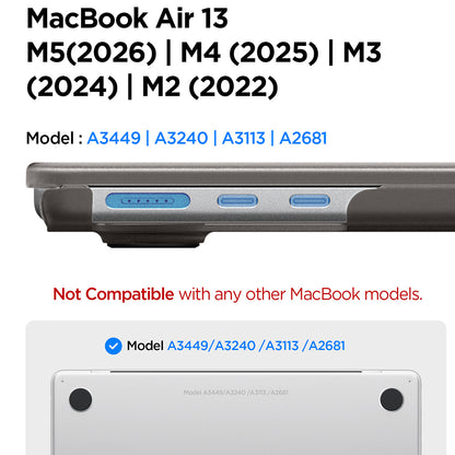 Husa Spigen Airskin pentru Apple MacBook Air 13inch (2026) / (2025) / (2024) / (2022), Neagra Satinata ACS11531