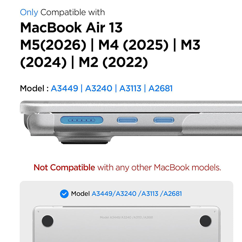 Husa Spigen Airskin pentru Apple MacBook Air 13inch (2026) / (2025) / (2024) / (2022), Transparenta Satinata ACS11530
