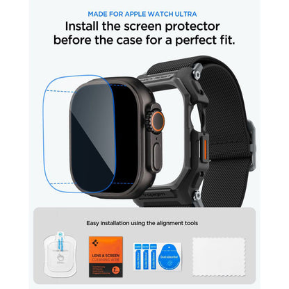 Husa Spigen Lite Fit Pro with Screen Protector pentru Apple Watch Ultra Series, Neagra Mata ACS11415