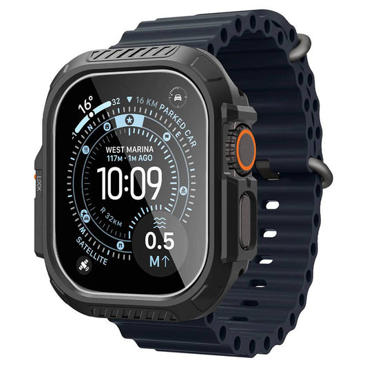 Husa Spigen Lock Fit with Screen Protector pentru Apple Watch Ultra Series, Neagra ACS12054