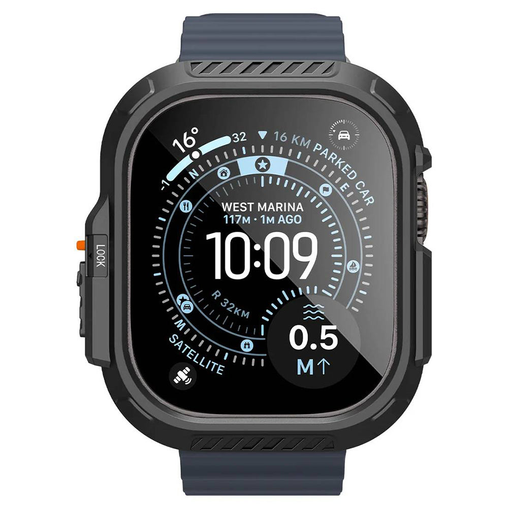Husa Spigen Lock Fit with Screen Protector pentru Apple Watch Ultra Series, Neagra ACS12054