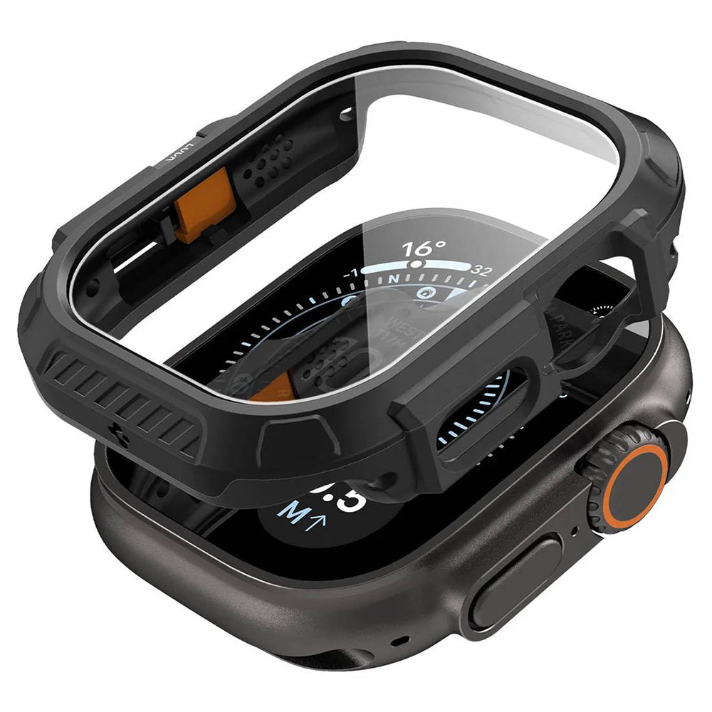 Husa Spigen Lock Fit with Screen Protector pentru Apple Watch Ultra Series, Neagra ACS12054