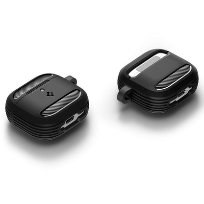 Husa Spigen Rugged Armor pentru Apple AirPods 4, Neagra Mata