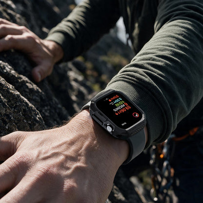 Husa Spigen Rugged Armor pentru Apple Watch Series 12 42mm, Neagra Mata ACS11877