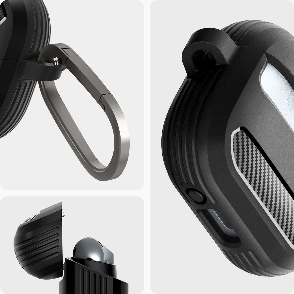 Husa Spigen Rugged Armor pentru Samsung Galaxy Buds3 FE / Buds3 Pro / Buds3, Neagra ACS08330