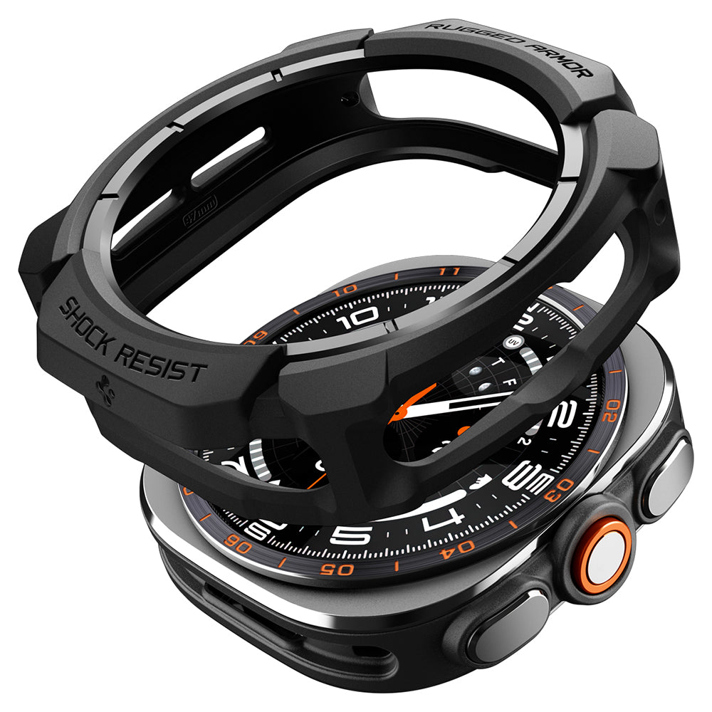 Husa Spigen Rugged Armor pentru Samsung Galaxy Watch Ultra2, Neagra Mata ACS11611