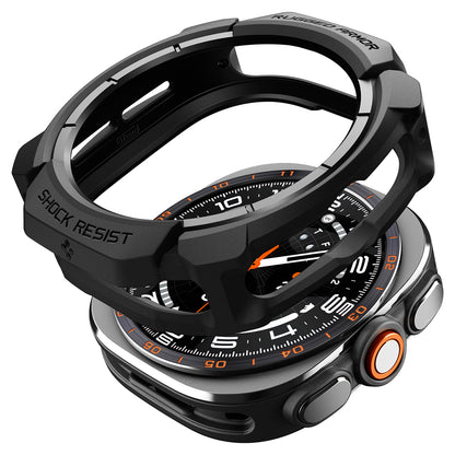 Husa Spigen Rugged Armor pentru Samsung Galaxy Watch Ultra2, Neagra Mata ACS11611