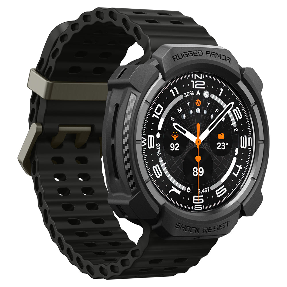 Husa Spigen Rugged Armor pentru Samsung Galaxy Watch Ultra2, Neagra Mata ACS11611