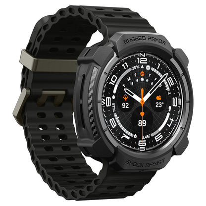Husa Spigen Rugged Armor pentru Samsung Galaxy Watch Ultra2, Neagra Mata ACS11611