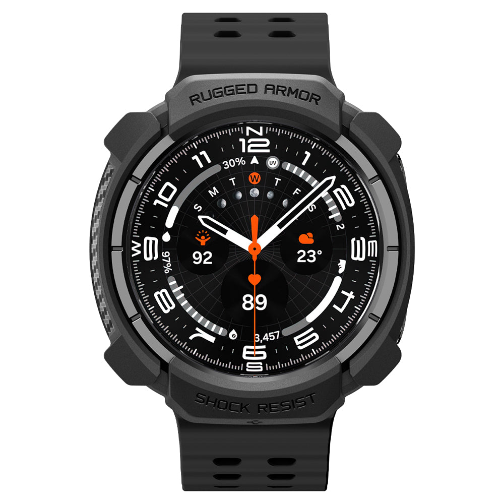 Husa Spigen Rugged Armor pentru Samsung Galaxy Watch Ultra2, Neagra Mata ACS11611