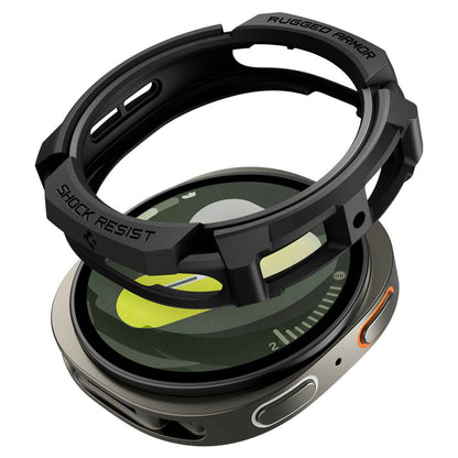 Husa Spigen Rugged Armor pentru Samsung Galaxy Watch8 44mm, Neagra Mata ACS10006