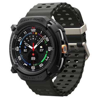 Husa Spigen Rugged Armor pentru Samsung Galaxy Watch8 Classic, Neagra Mata ACS10012