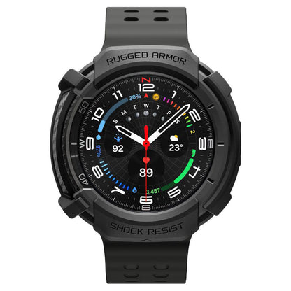 Husa Spigen Rugged Armor pentru Samsung Galaxy Watch8 Classic, Neagra Mata ACS10012