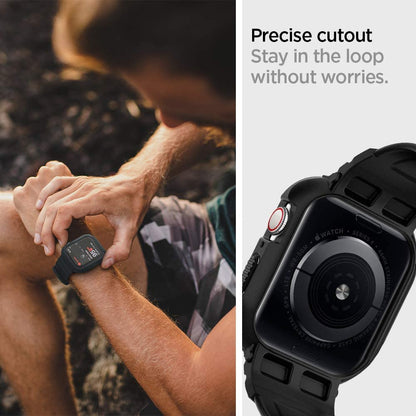 Husa Spigen Rugged Armor Pro pentru Apple Watch 44mm Series, Neagra 062CS25324