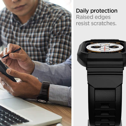 Husa Spigen Rugged Armor Pro pentru Apple Watch 44mm Series, Neagra 062CS25324