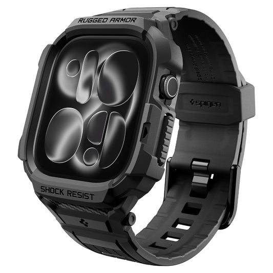 Husa Spigen Rugged Armor Pro pentru Apple Watch Series 12 42mm, Neagra Mata ACS11883