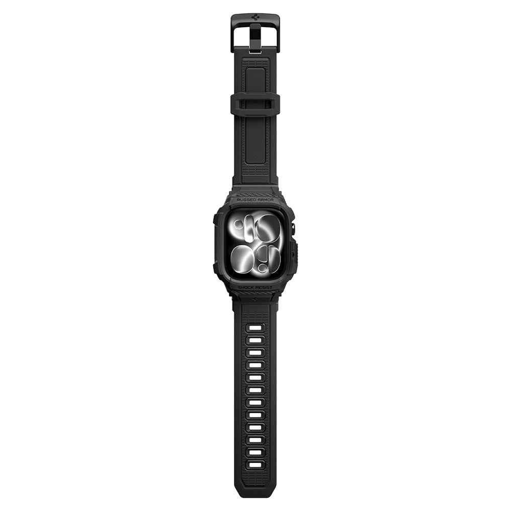 Husa Spigen Rugged Armor Pro pentru Apple Watch Series 12 42mm, Neagra Mata ACS11883