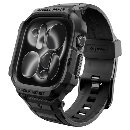 Husa Spigen Rugged Armor Pro pentru Apple Watch Series 12 46mm, Neagra Mata ACS11894