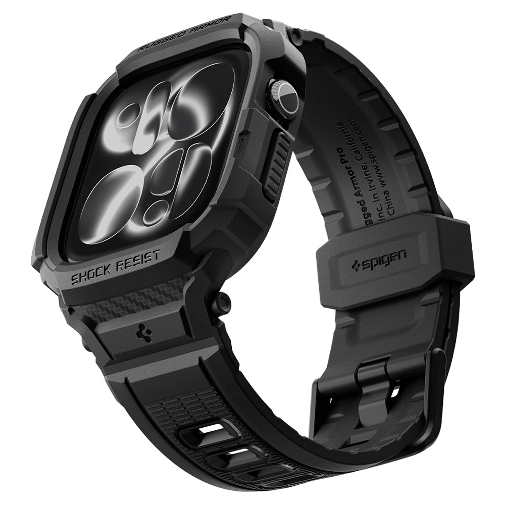 Husa Spigen Rugged Armor Pro pentru Apple Watch Series 12 46mm, Neagra Mata ACS11894
