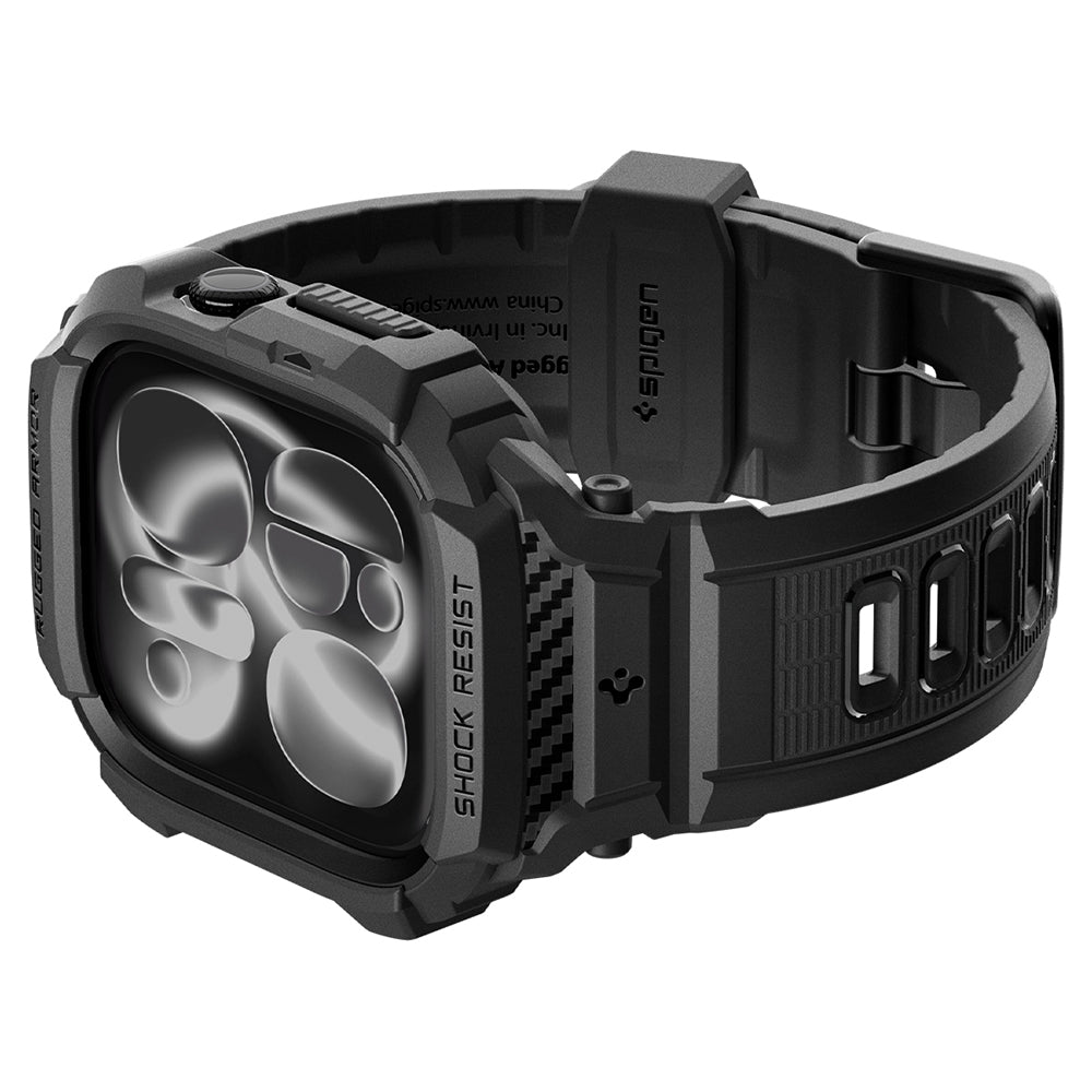 Husa Spigen Rugged Armor Pro pentru Apple Watch Series 12 46mm, Neagra Mata ACS11894