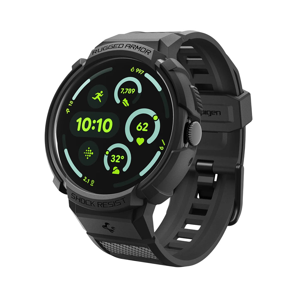 Husa Spigen Rugged Armor Pro pentru Google Pixel Watch 41mm Series, Neagra ACS09484