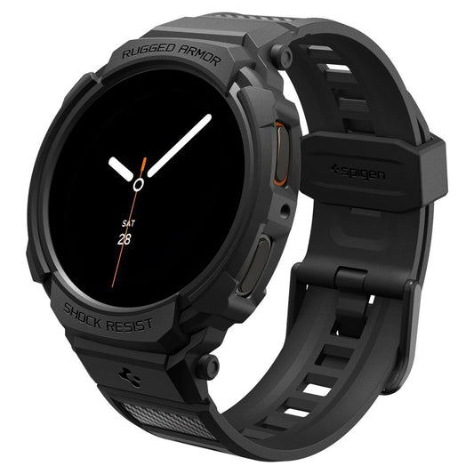 Husa Spigen Rugged Armor Pro pentru Samsung Galaxy Watch8 44mm, Neagra ACS10007