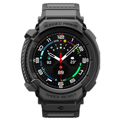 Husa Spigen Rugged Armor Pro pentru Samsung Galaxy Watch8 Classic, Neagra Mata ACS10013