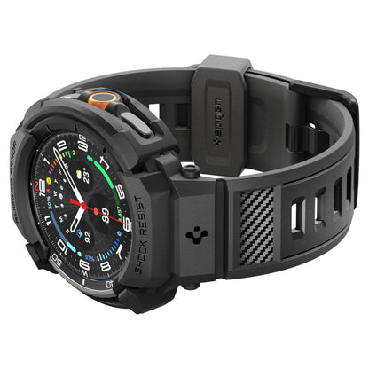 Husa Spigen Rugged Armor Pro pentru Samsung Galaxy Watch8 Classic, Neagra Mata ACS10013