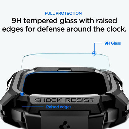 Husa Spigen Rugged Armor Pro with Screen Protector pentru Apple Watch Ultra Series, Neagra ACS12053