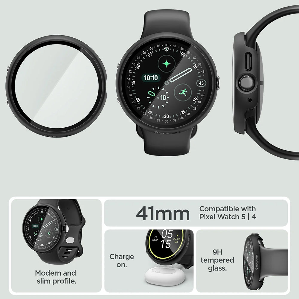 Husa Spigen Thin Fit 360 pentru Google Pixel Watch 41mm Series, Neagra ACS11750