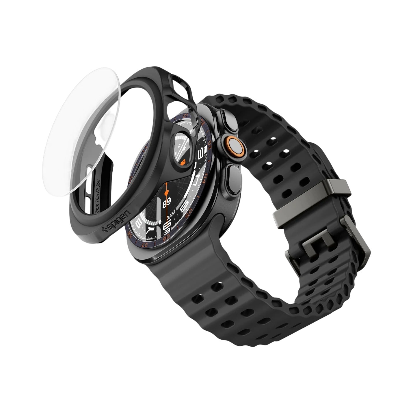 Husa Spigen Thin Fit 360 pentru Samsung Galaxy Watch Ultra2, Neagra ACS11609