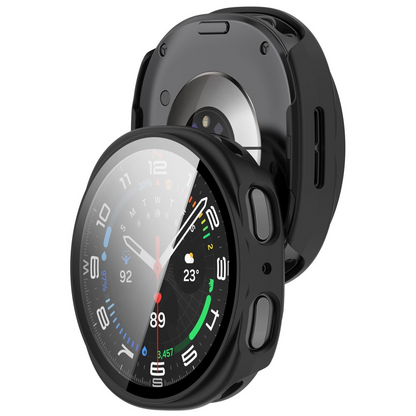 Husa Tech-Protect Defense pentru Samsung Galaxy Watch9 / Watch8 40mm, Set 2 bucati, Neagra / Transparenta