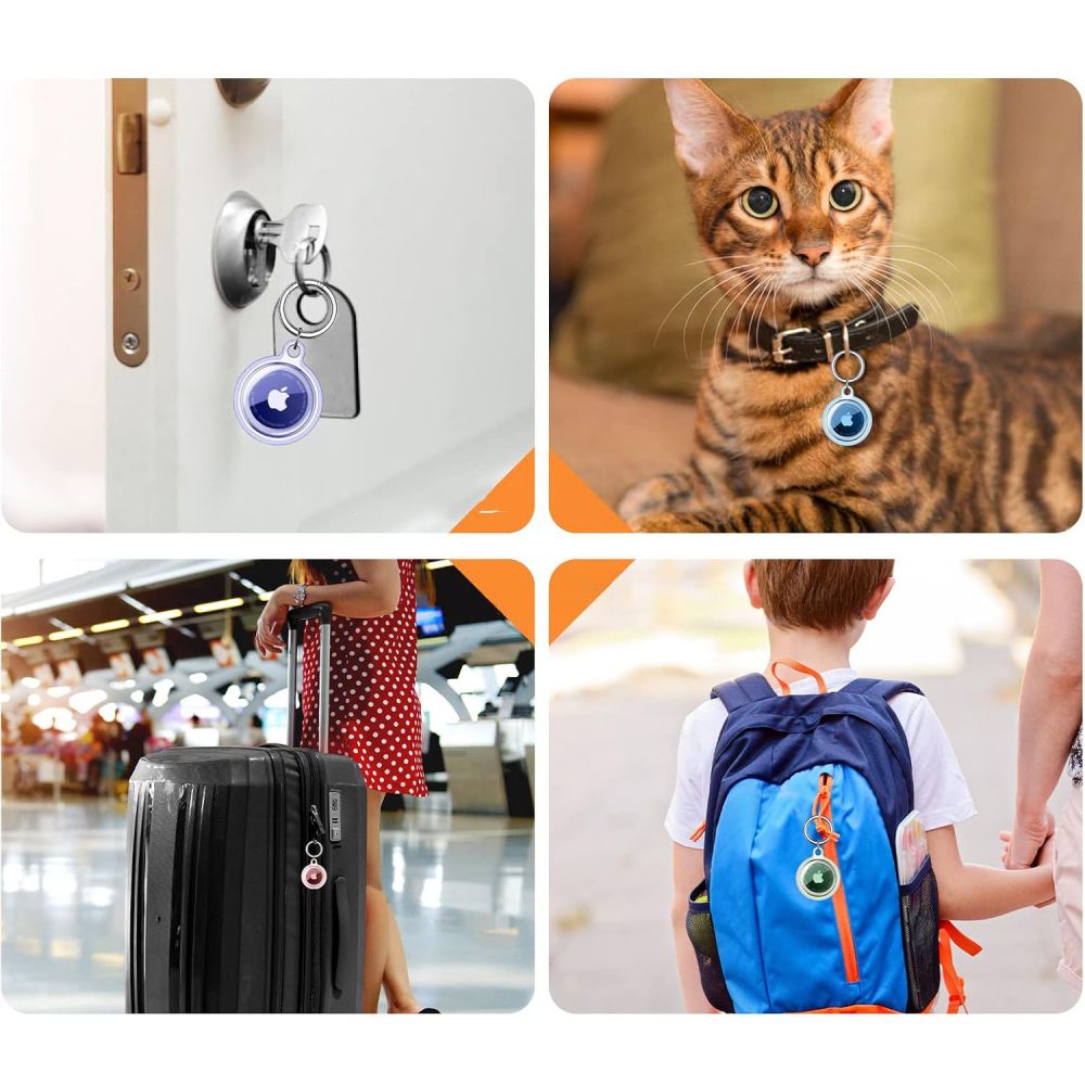 Husa Tech-Protect Icon pentru Apple AirTag, Set 4 bucati, Transparenta