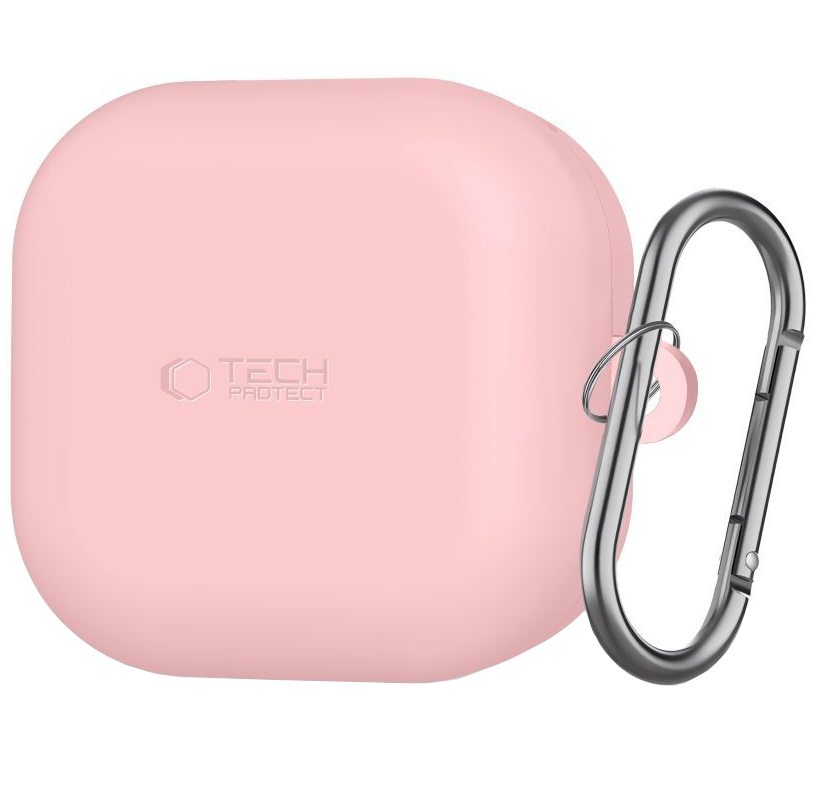 Husa Tech-Protect Silicone Hook pentru Samsung Galaxy Buds4 / Buds4 Pro, Roz
