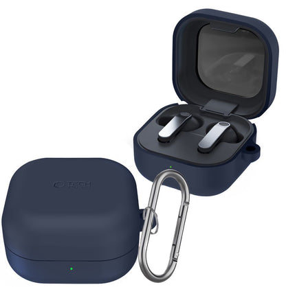 Husa Tech-Protect Silicone Hook pentru Samsung Galaxy Buds4 / Buds4 Pro, Bleumarin