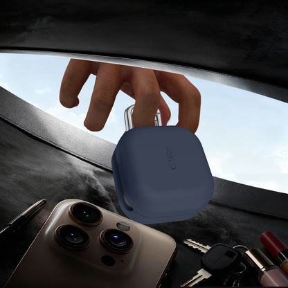 Husa Tech-Protect Silicone Hook pentru Samsung Galaxy Buds4 / Buds4 Pro, Bleumarin