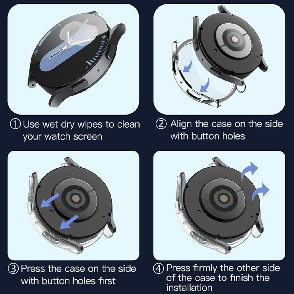 Husa Techsuit Defense360 Pro pentru Samsung Galaxy Watch7 40mm, Transparenta